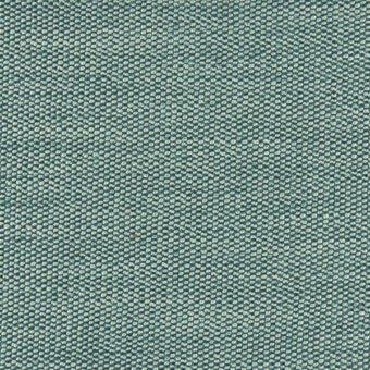 Woven fabric sample, muted teal and off-white, dense circular pattern with embedded brand text “bross > fabric (b) nice > col. 602”.